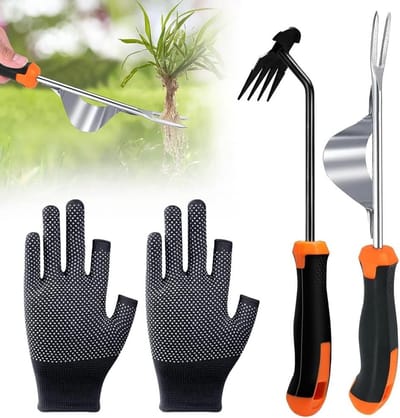 Titel: Onkruidsteker van roestvrij staal 2 stuks - Effectief wortelwieden met handvat - Tuin handsondeuse voor gemakkelijke onkruidverwijdering.