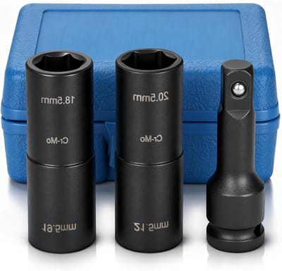Complete 3-delige luchtsleutelset met 18.5 mm en 19.5 mm opzetstukken, ideaal voor autobanden en reparaties, geschikt voor diverse voertuigen