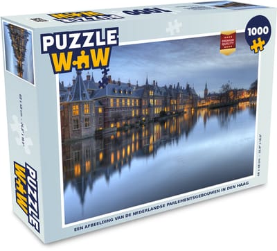 Puzzel Den Haag - Rivier - Binnenhof - Legpuzzel - Puzzel 1000 stukjes volwassenen