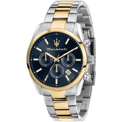 Maserati Attraction Limited Edition Chronograaf Tweekleurig Roestvrij Staal Zwarte Wijzerplaat Kwarts R8853151008 Herenhorloge zwart