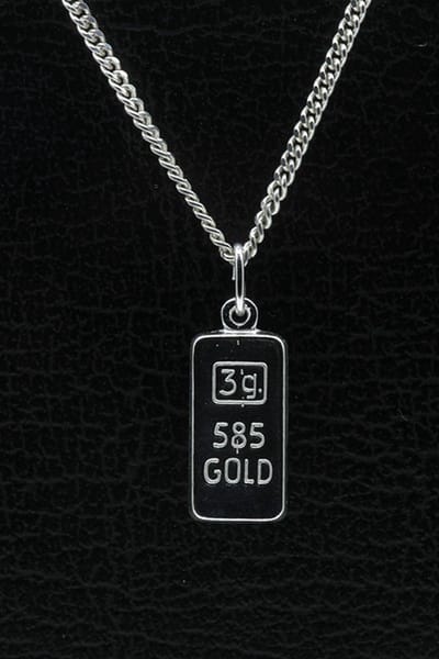 Zilveren Goudkleurige ketting hanger