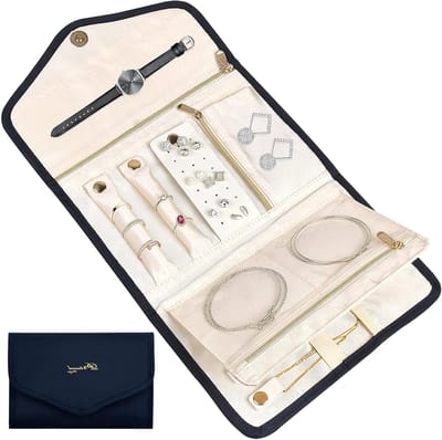 Draagbare Reistas voor Sieraden, Organiser voor Ringen, Kettingen, Oorbellen en Horloges