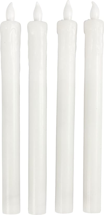 LED Kaarsen, H: 24,5 cm, d 20 mm, 4 stuk/ 1 doos