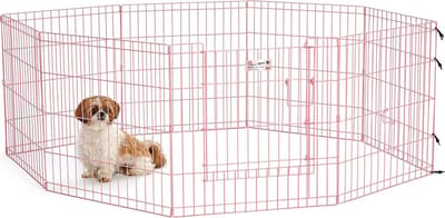 Topmast Puppyren Uitvouwbaar Roze metaal XL-. 560cm Omtrek - 60cm hoog