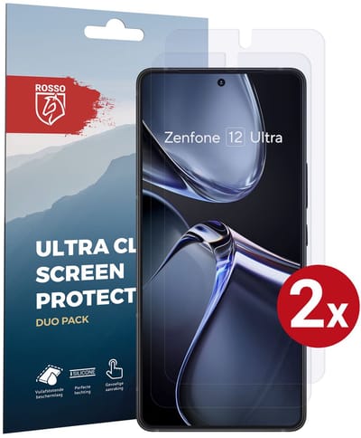 Rosso Screen Protector Geschikt voor Asus Zenfone 12 Ultra | Ultra Clear Duo Pack | TPU Folie | Case Friendly Beschermfolie | 2 Stuks