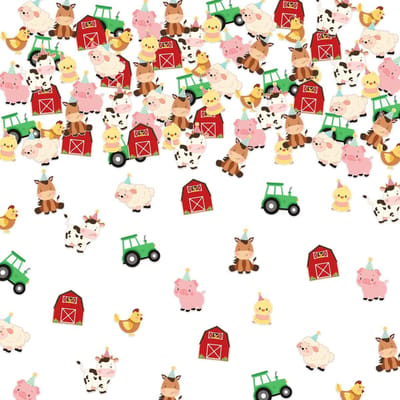 Allecto - Boerderij Dier Decoratie - Baby Shower - Rood - Confetti - Schattige Dierenthema - Voor Meisjes - 200 Stuks