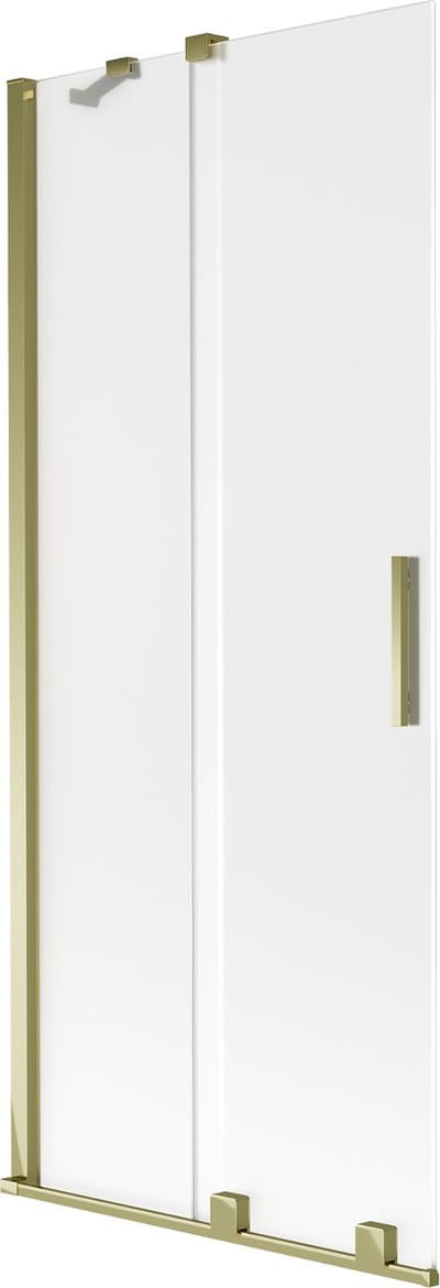Mexen Velar badwand tweedelig schuifbaar 80 x 150 cm, matglas, goud - 896-080-000-31-50