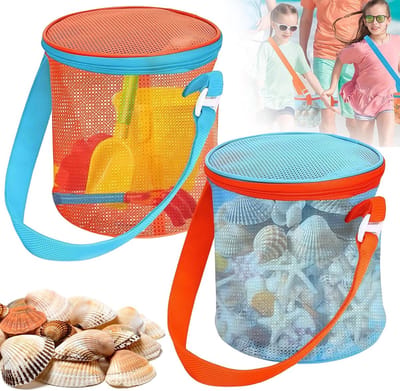 Dailygoods- Strandspel - Mesh Strandtas - Opbergzak voor Schelpen