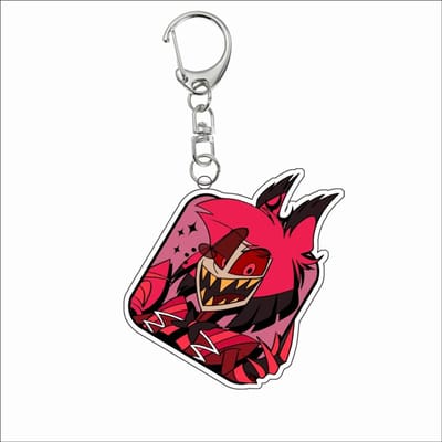 Acryl Sleutelhanger voor Angel Dust Charlie Lucifer Sir Pentious Niffty Vaggie Baxter Anime Student Rugzak Decoratie Hanger Cadeau red