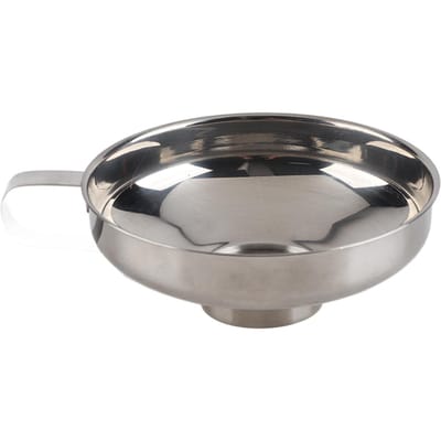 Roestvrijstalen Huishoudelijke Wijdmond Inmaaktrechter met Handvat Keukengereedschap #Klein Formaat Small gray