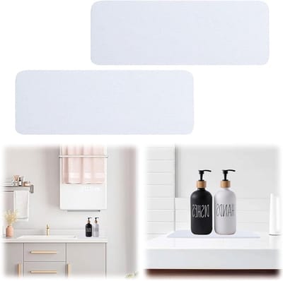 Set van 2 Diatomee Aardetrays - Sneldrogende Steen voor Afwas en Zeep - Waterabsorberende Diatomiet Schaal 8,66 x 3,15 inch
