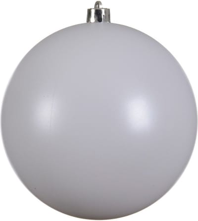 Decoris Kerstbal - wit - groot - 14 cm - kunststof - glans - kerstversiering
