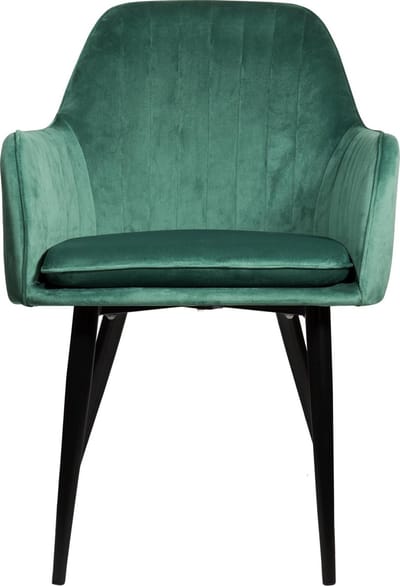 QUVIO Stoel Benito van fluweel en staal / Eetkamerstoelen / Woonkamerstoelen / Stoel  / Zetels / Keukenstoelen / Stoel / Fauteuils - Donkergroen