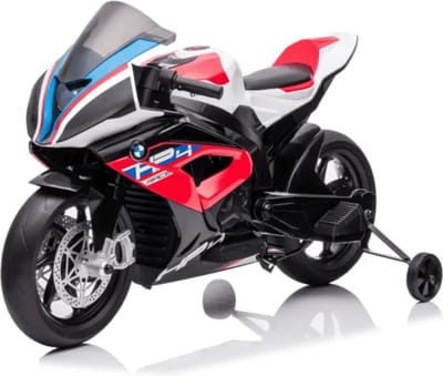 BMW HP4 Race 12V Elektrische Kindermotor 3 tot 7 jaar – Officieel Gelicentieerd Accuvoertuig met Soft-Start & EVA-Banden – Tweewieler met Schokdempers, Zijwieltjes & MP3 – Rood