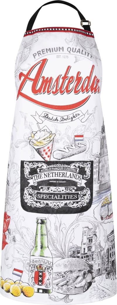 Memoriez Keukenschort Amsterdam Nederlandse Specialiteiten 100% Katoen