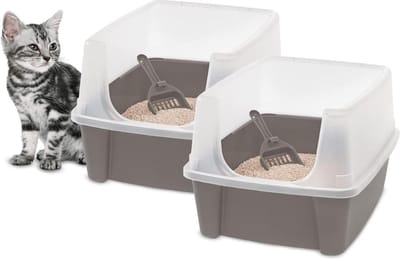 MKSS® Luxe Kattenbak - Kattenmand - Kattenbakken - 50x40x30cm - 2 stuks - Beige