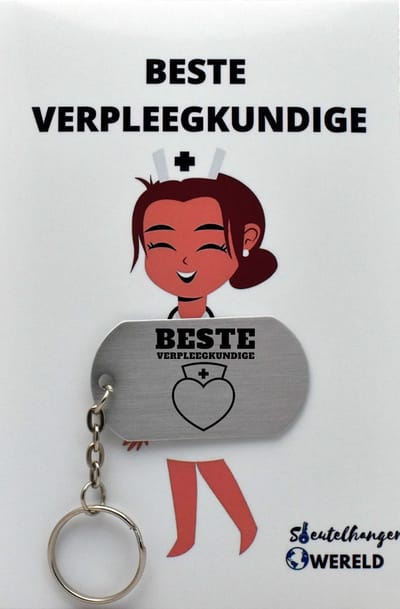verpleegkundige Sleutelhanger inclusief kaart – verpleegkundige cadeau – verpleegkundige- Leuk kado voor je vriend om te geven - 2.9 x 5.4CM