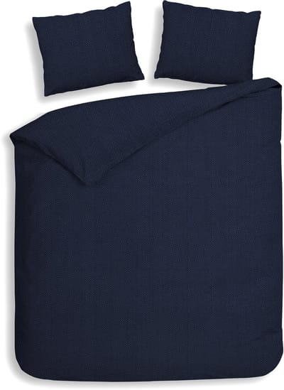 Heckettlane Dekbedovertrek Spina - Effen Bedlinnen - 260x200-220 cm - Blauw - Dekbedovertrek van 100% Katoen-Flanel