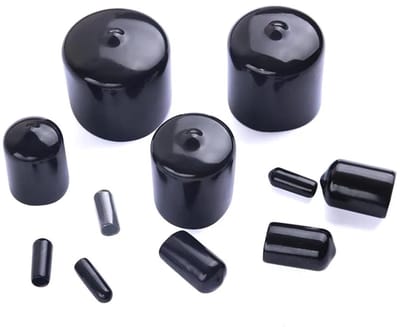 Rubberen Doppen Set - Beschermdoppen Schroeven - Meubel Bescherming - Zacht Elastisch PVC - 1.3mm Binnendiameter - Zwart