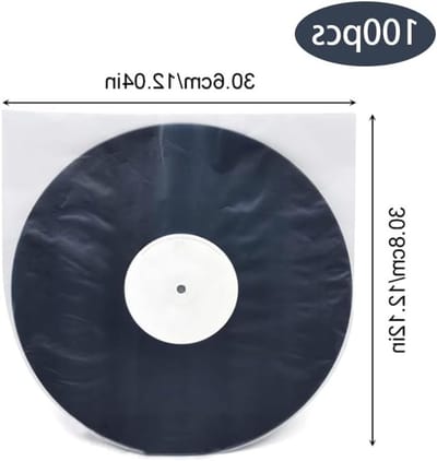 12 Inch Vinyl Binnenhoezen voor Gramophone Platen - Antistatische en Semitransparante Bescherming, 100 Stuks, Milky White, Ideaal voor Vinylverzamelaars en Platenliefhebbers