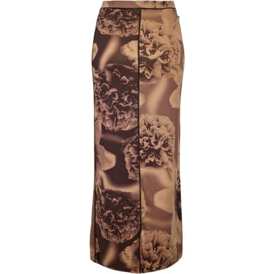 Diesel Clairinne Gna mesh-maxi-rok voor dames (Bruin)