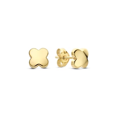 New Bling 9NBG-1031 – Oorknopjes – Klaver – 14K Goud – 4,7 mm – Cadeau voor Vrouwen