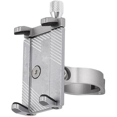 Support de téléphone portable pour vélo en aluminium Fiable Stable Support de téléphone pour vélo pour VTT Moto Téléphone portable grise