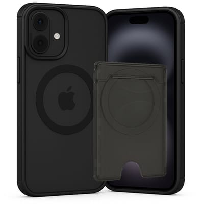 Hoesje geschikt voor iPhone 17 met Pasjeshouder – Geschikt voor MagSafe en Kaarthouder – Transparant Zwart