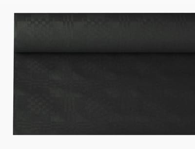 12x Tafelkleed papier met damastprint 8 m x 12 m zwart