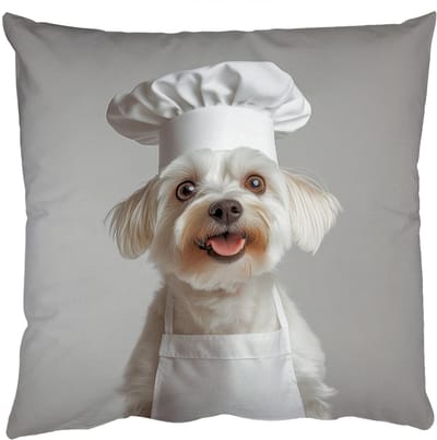 Sierkussens - Kussentjes Woonkamer - 50x50 cm - Hond - Wit - Kok