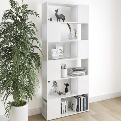 vidaXL - Boekenkast/kamerscherm - 80x24x186 - cm - bewerkt - hout - wit