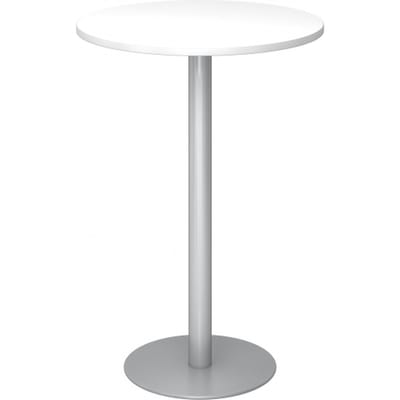BISTRO H80R S - Systeem conferentietafel Wit Zilver Ø 80