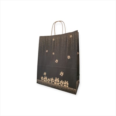 Premium Draagtassen - Papier - 50 Stuks - Gala - Kersttas - (18x8x24cm) - Papieren Tassen - Met Gedraaide Handvatten