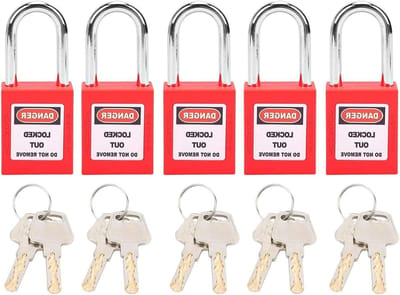5-delige Beveiliging Hangslot Set voor Lockout Tagout Procedures - Rood