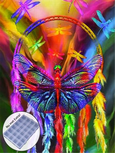 BJoy Diamond Painting 50x40 - Libelle Dromenvanger Kleuren