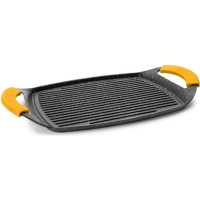 Plancha Grill - IBILI - Modèle BASIC STONE - Fonte d'aluminium - Antiadhésif façon pierre - 47x29 cm