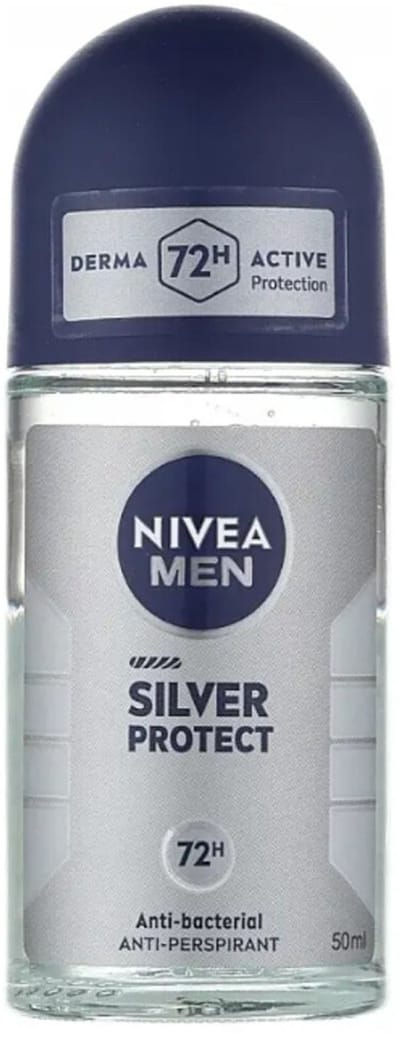 NIVEA Men Deodorant Roller Silver Protect - 3 x 50 ml - Voordeelverpakking