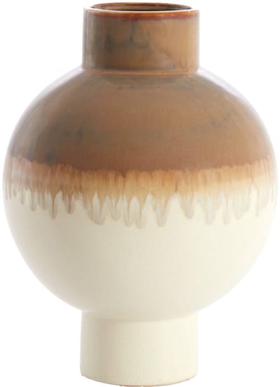 Light & Living ZELATA keramiek vaas crème+taupe – Ø28x38 cm