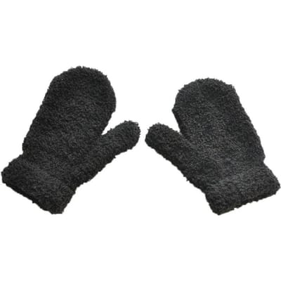 Gants chauds en peluche épais et chauds pour l'hiver, mitaines en velours et polaire corail, gants à doigts longs black
