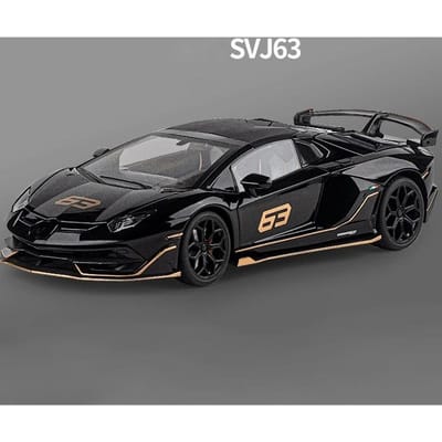 1:18 Aventador Svj63 Legering Speelgoedauto Model Wielen Stuur Geluid En Licht Speelgoed Verzamelaar Verjaardagscadeau