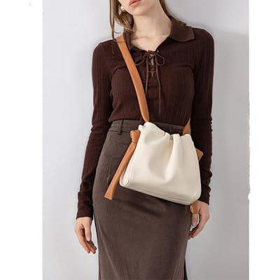 Franse Niche Wolk Tas Dames Nieuwe Mode Contrasterende Kleur Eén schouder Crossbody Dames Tas Hand Emmer Tas Tas Tas Tas black