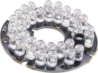 Infrarood IR Board - Verlichting Camera - Beveiligingscamera Aanvulling - 36 LED's - 5.3 cm diameter - Zwart