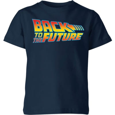 Back To The Future Classic Logo Kids' T-Shirt - Navy - 98/104 (3-4 jaar)