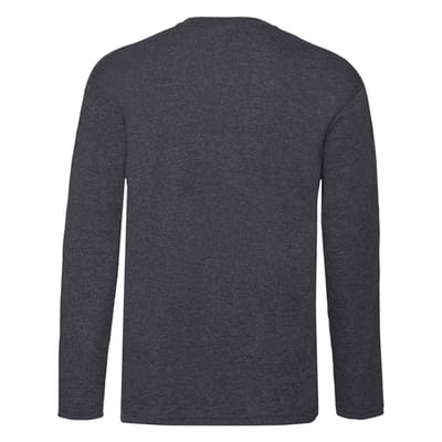 Fruit of the Loom Heren Valueweight Heather T-shirt met lange mouwen (Donkergrijs)