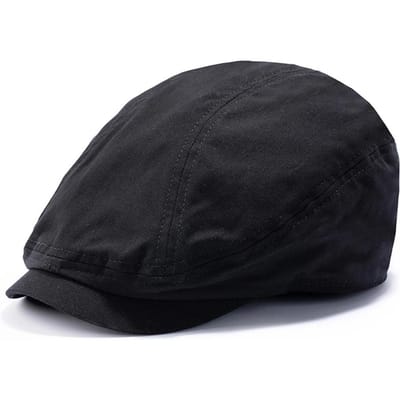 Grote Hoofd XL 64cm Mannen Newsboy Petten Grote Maat Katoenen Baret voor Papa Platte Vintage Gatsby Hoed Cabbie Hoed Dames Mode Achtkantige Pet XL 61-64cm zwart