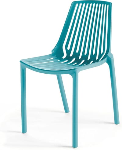 Tuinstoel Plastic - Buitenstoel Zetel - Buiten Ontspannen - Weerbestendig UV-bestendig - 55 x 46 x 80 cm - Blauw