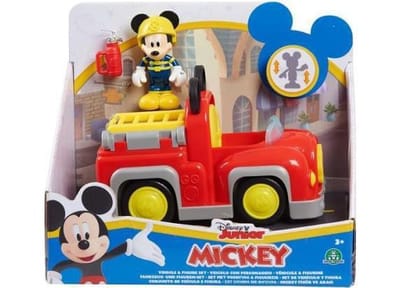 Mickey - Voertuig en figuur 7,5cm - Mickey brandweerwagen Speelfiguren & personages