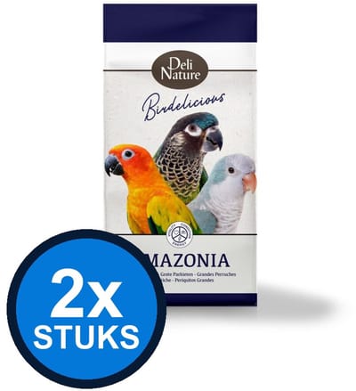 2x Deli Nature - Birdelicious grote parkieten amazonia 2,5kg - Vogelvoer - 2.5 kg