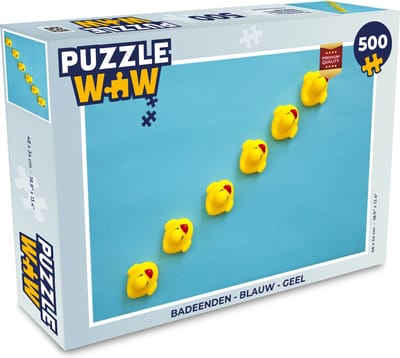 Puzzel Badeenden - Blauw - Geel - Legpuzzel - Puzzel 500 stukjes