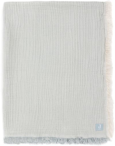 Jollein Winter Deken Ledikant 120x120cm Fringe Stripe Sea Green/Ivory GOTS
